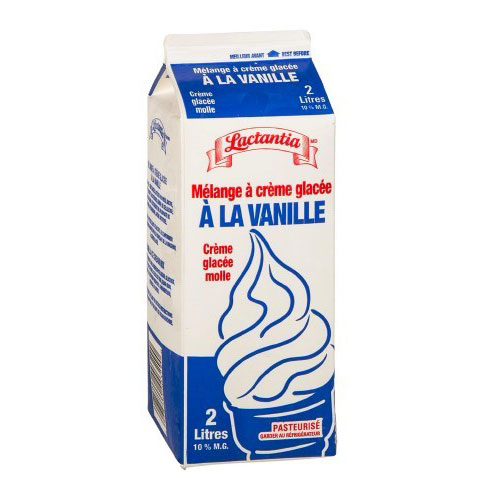 Vanilla soft serve ice cream mix 2L