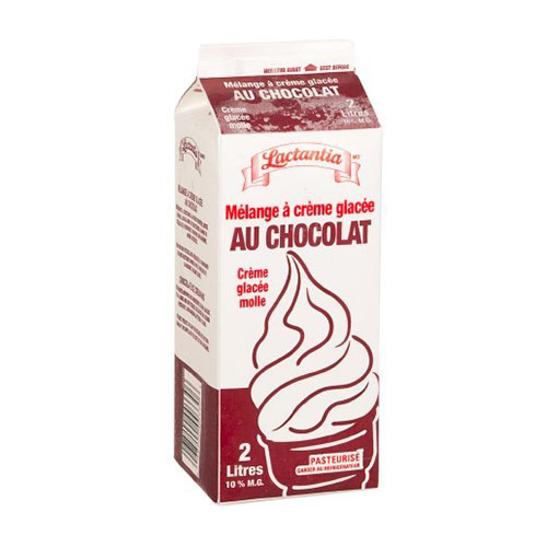 Chocolate soft serve ice cream mix 2L