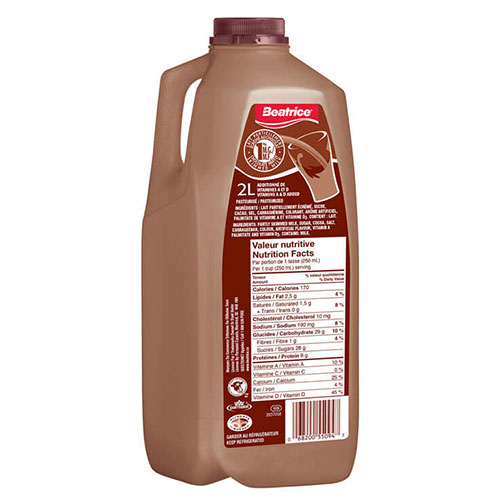 Lait au chocolat Béatrice plastique 2L