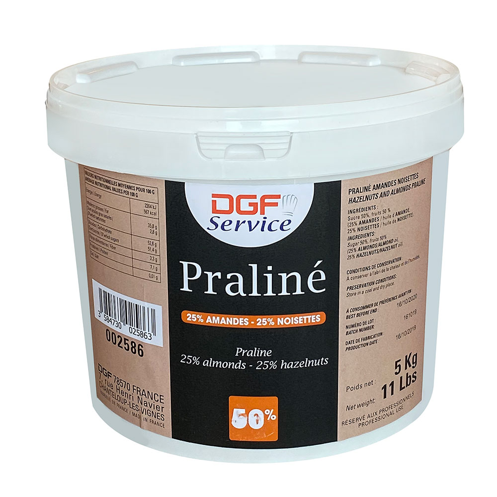 Almond/hazelnut praline 25%  (DGF Service)  5kg