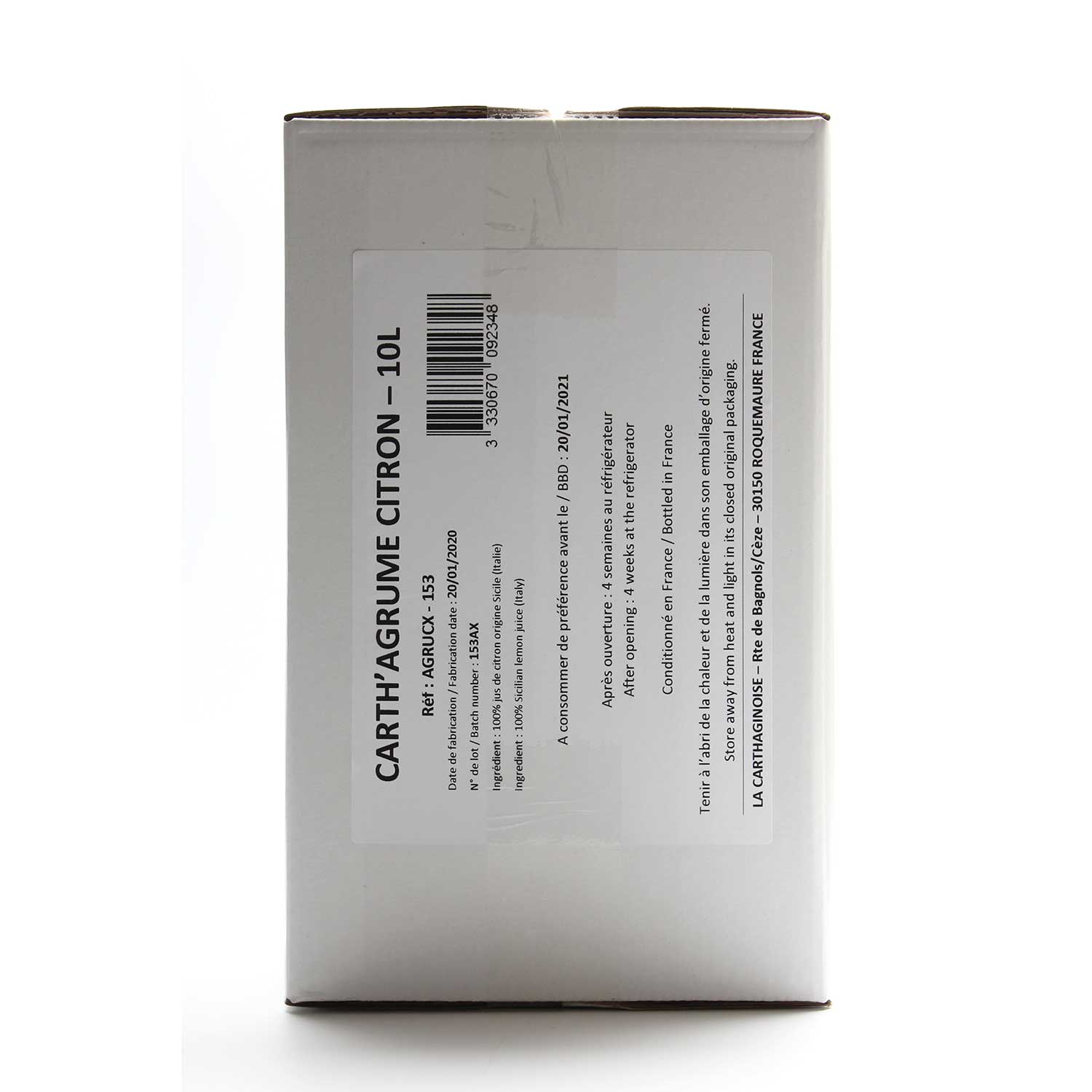 Jus de citron pur 10L