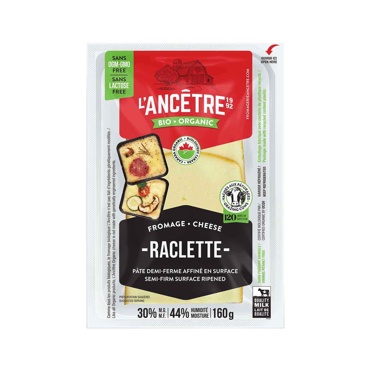 Ancetre raclette bio 8x160g