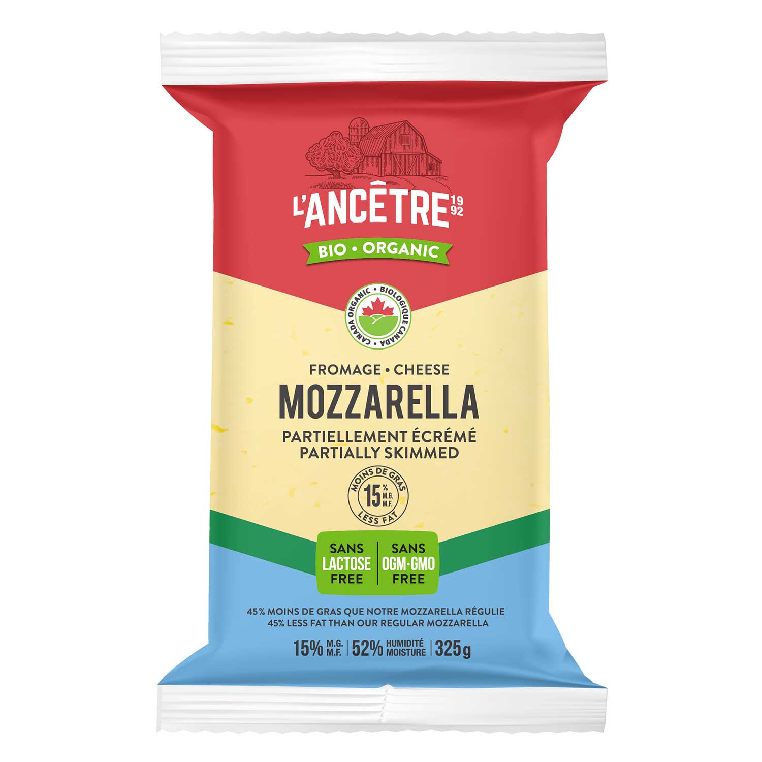 Ancetre mozzarella 15% bio 8x325g