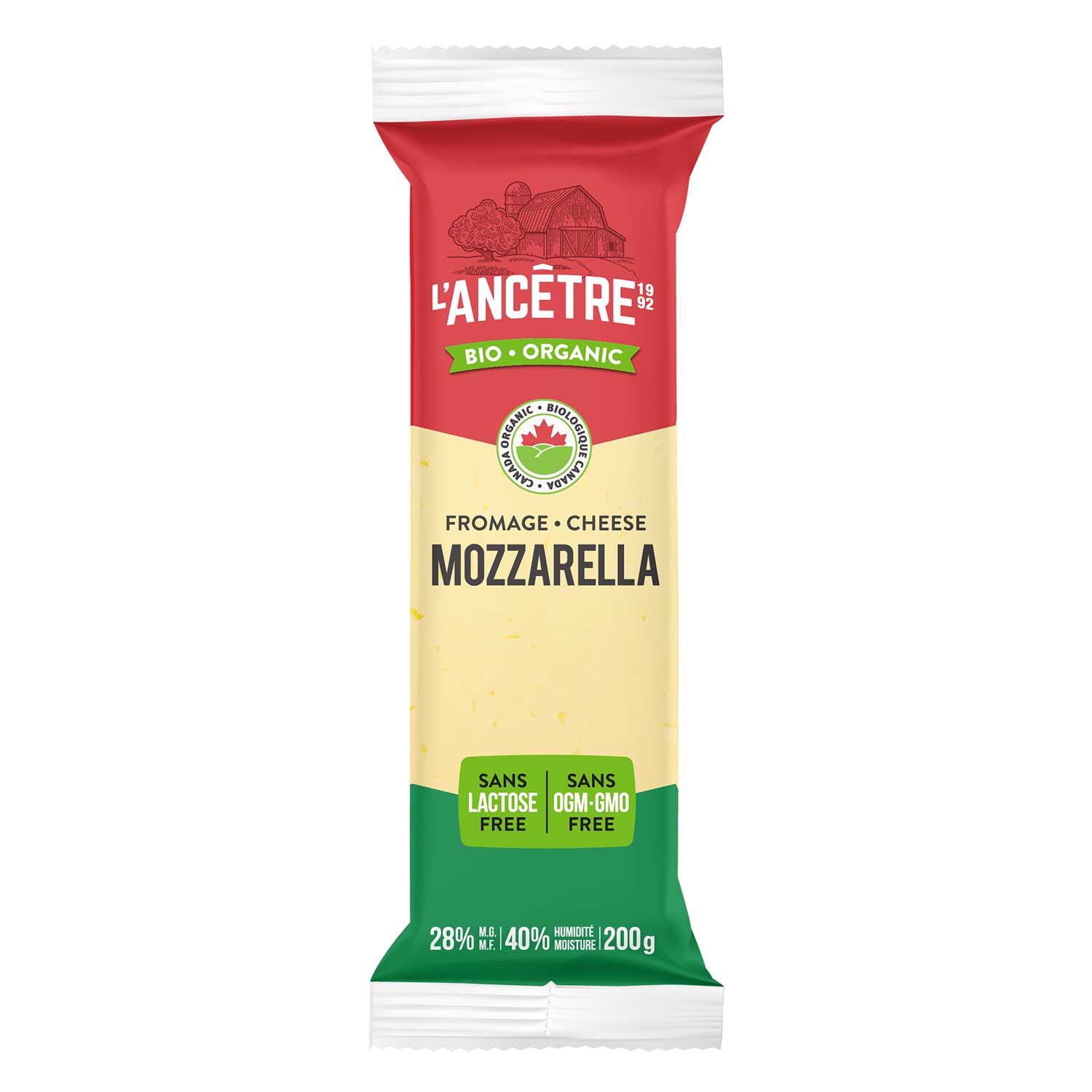Mozzarella 28% bio l'Ancêtre 8x200g