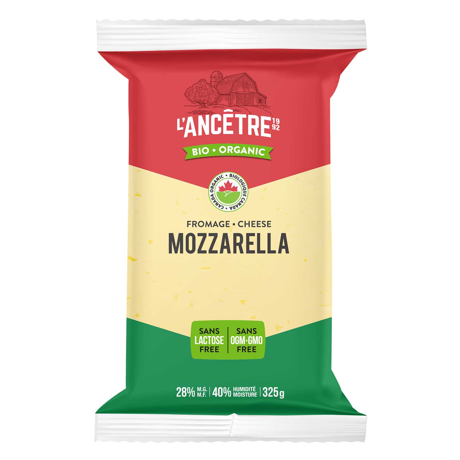 Mozzarella 28% bio l'Ancêtre 8x325g