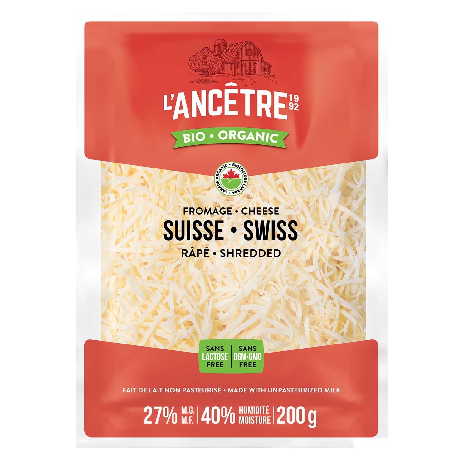 Suisse râpé bio l'Ancêtre 8x200g