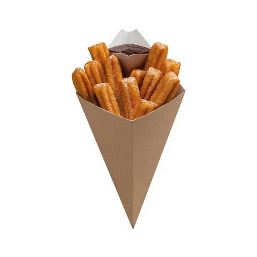 Churros holder with dip corner
