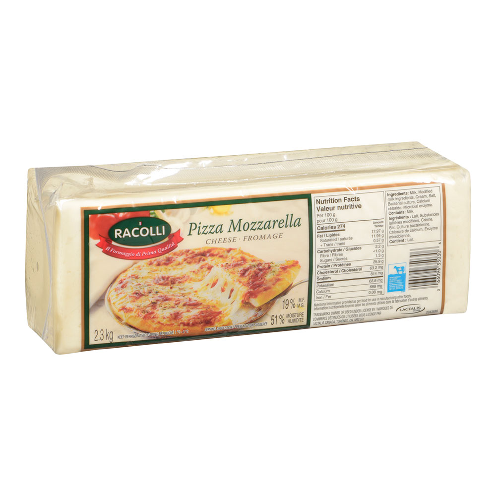 Mozzarella Racolli block 19% 2.3kg
