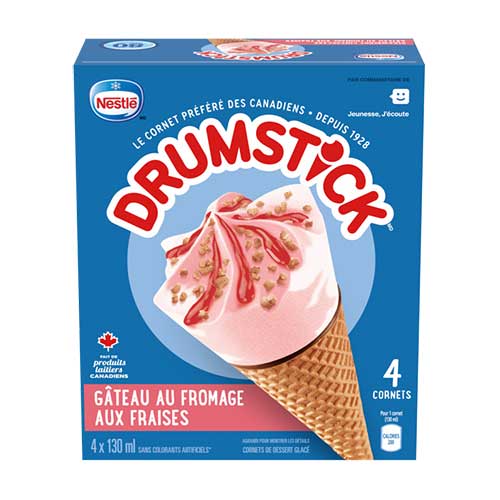 Drumstick gâteau fromage et fraises