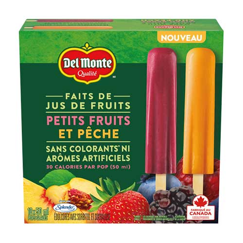 DelMonte pops glacés aux petits fruits et pêche 8x(10x50ml)