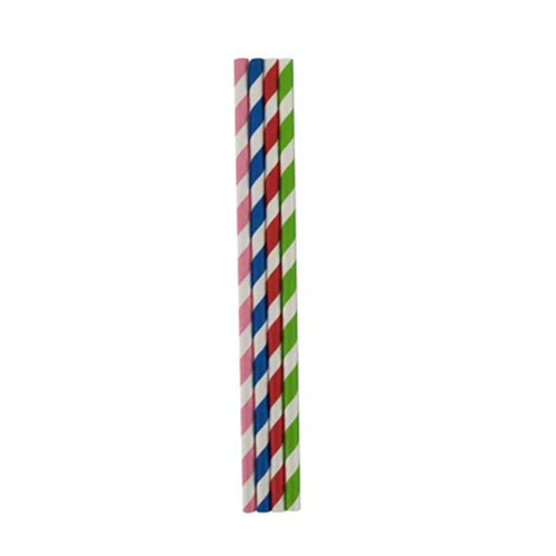 Straws - Paper 8" multicolored (8mm)