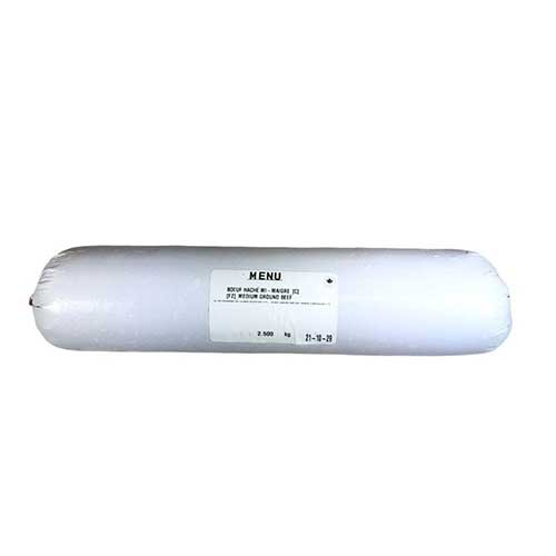 BOEUF HACHE MI-MAIGRE ROULEAU OU 33318 LAUZON (2X2.5KG) CONGELE