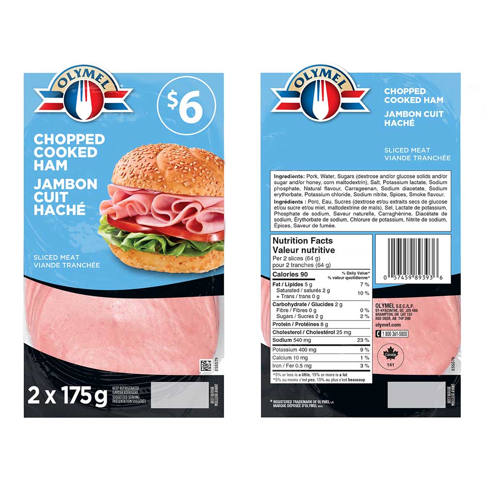 Jambon cuit haché tranché Olymel 8x(2x175g) (PSC)