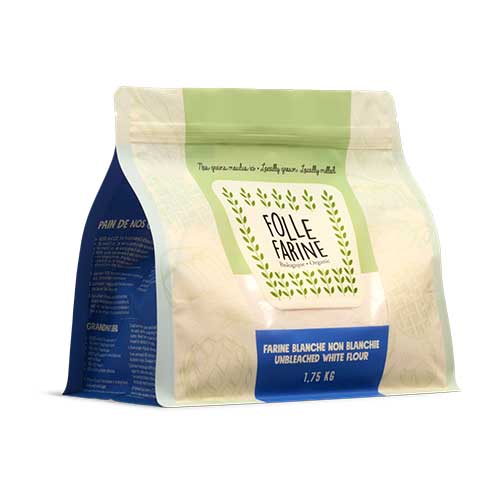 Farine blanche non blanchie bio Folle Farine 6x1.75kg