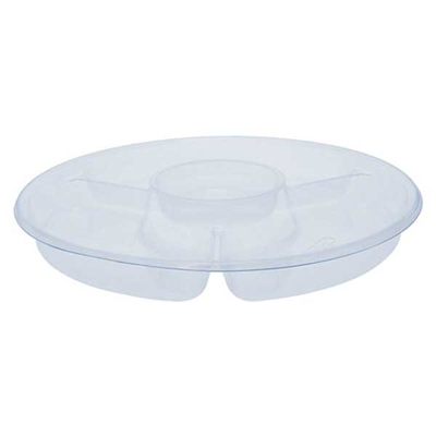 Plateau de service rond 12" 3 comp + centre (couv 987414) (25 unités) PSC
